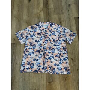 Columbia PFG Mens Tropical Fish Cocktail Print Short Sleeve Button Down XXL